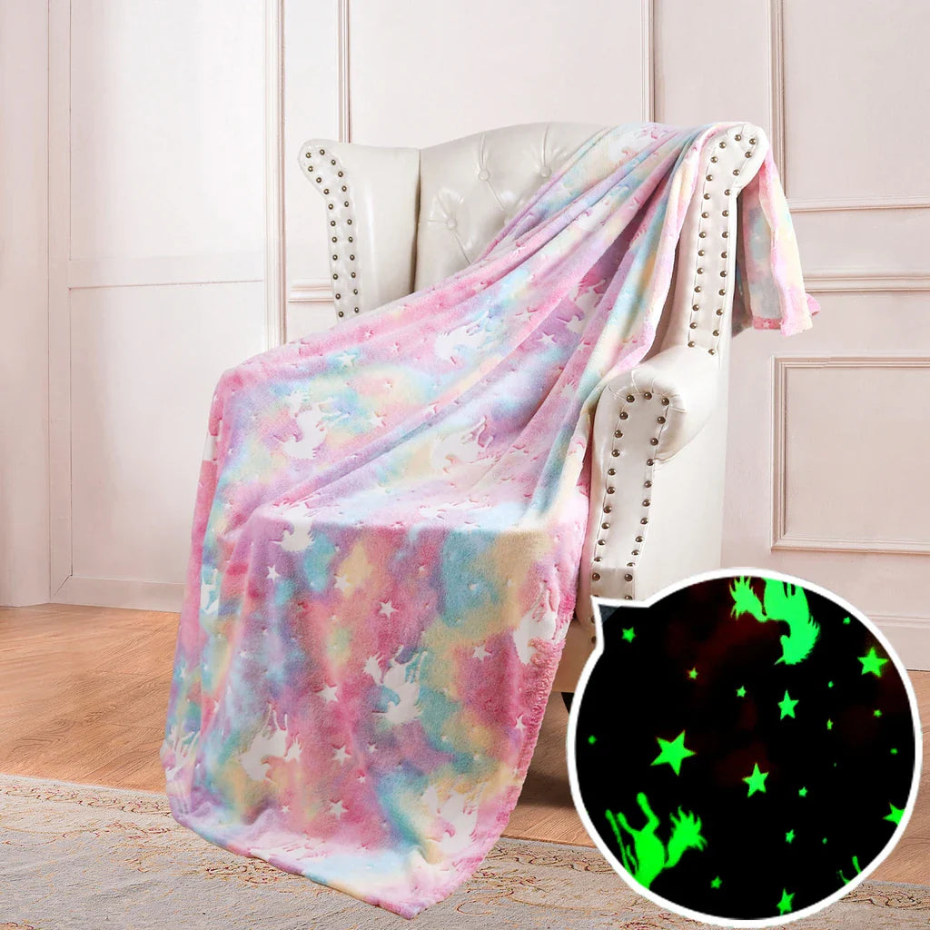 StellarDreams - Luminous Plush Velvet Galactic Blanket