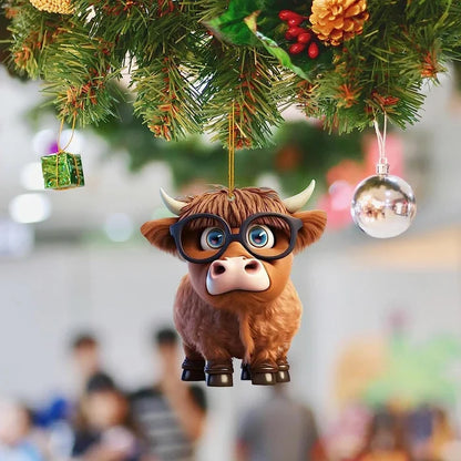 Moo-tiful Cartoon Cow Ornament