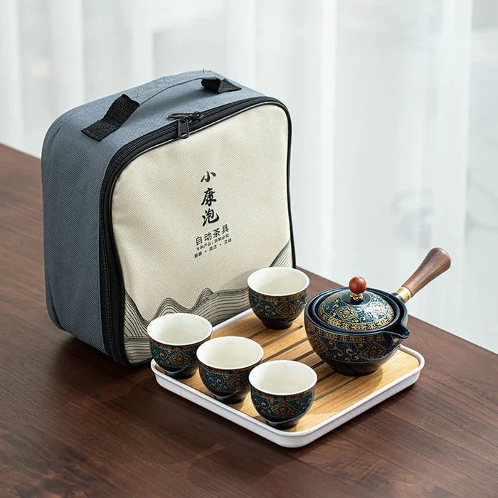 TeaVoyage 360° - The Portable Tea Maker Set with 4 Cups and Travel Bag