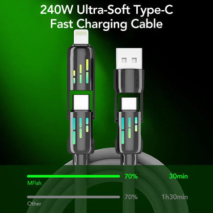 TurboCharge | 4-in-1 Ultra Fast Mfish 240W Cable