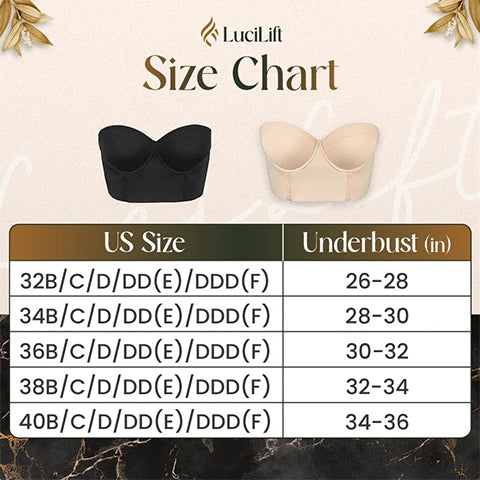 LuciLift - Perfect Silhouette Low Back Strapless Bra