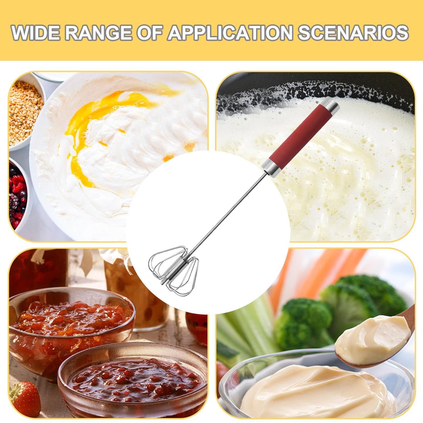 Semi-Automatic Stainless Steel Whisk