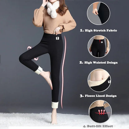 Winter Thermal Leggings High Waisted Pants For Women