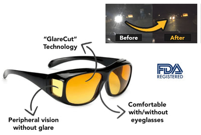 NightVision-GlareCut Headlight Glasses