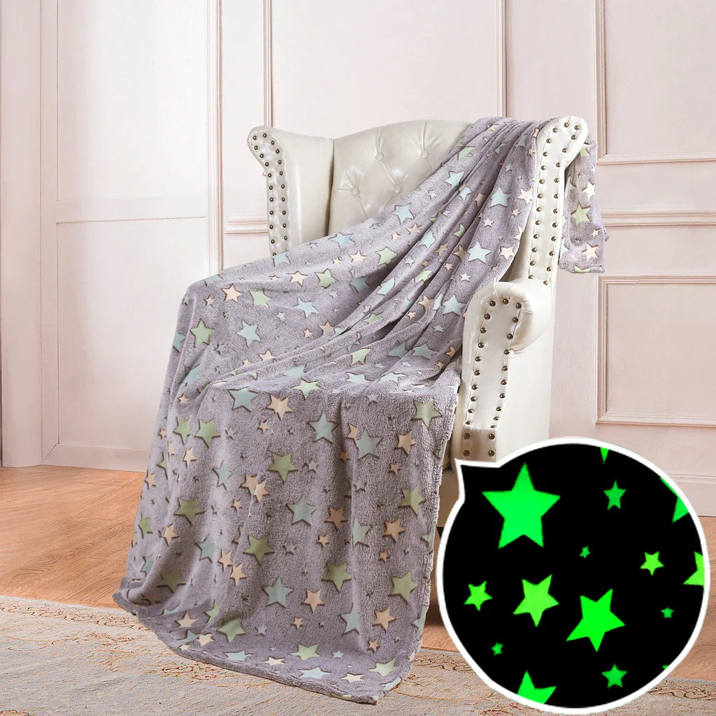 StellarDreams - Luminous Plush Velvet Galactic Blanket