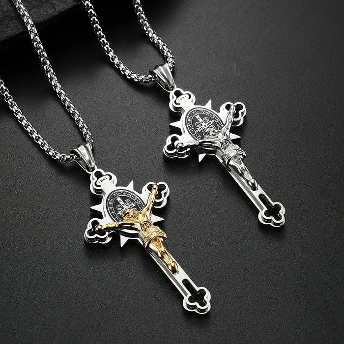 🙏ST.Benedict Protection Cross Power Pendant Necklace