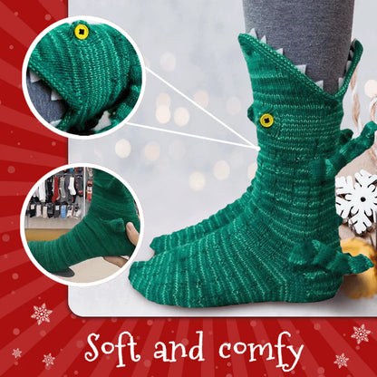 3D Knit Crocodile Socks