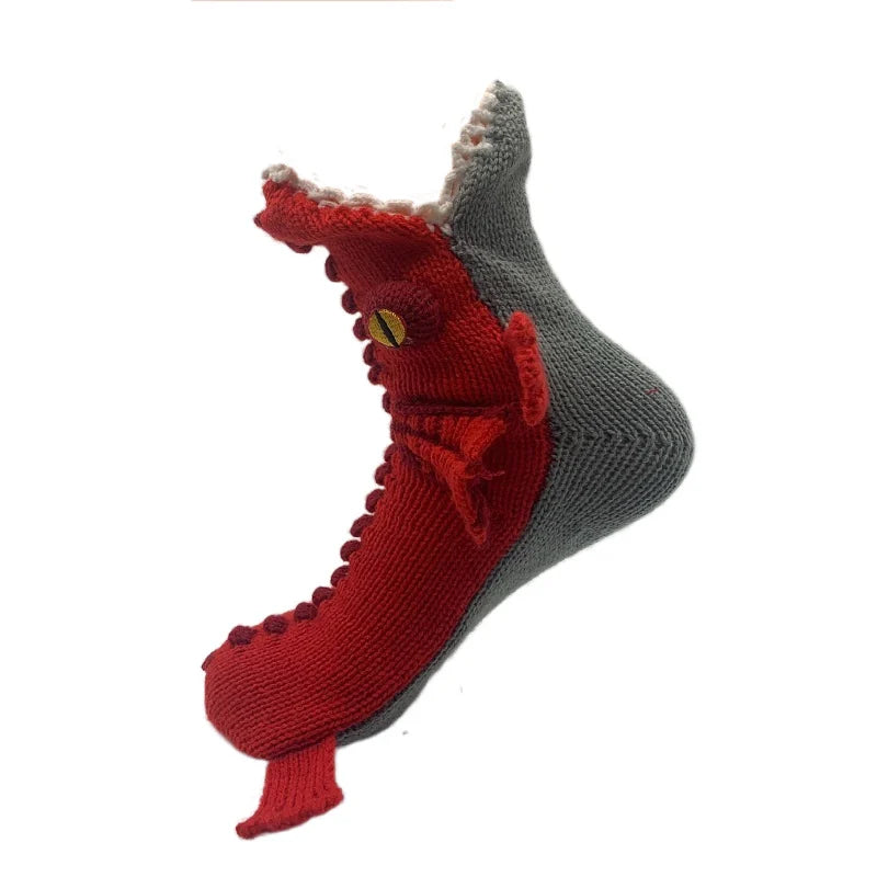 3D Knit Crocodile Socks