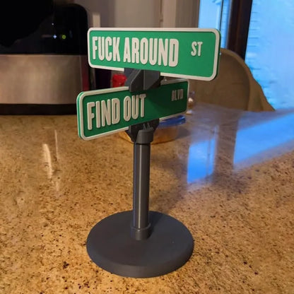 FunBoard - F Around Street Sign Desk Decoration