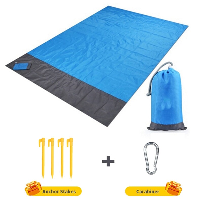 SAND FREE BEACH MAT weslik BLUE SMALL (6.5FT X 5FT) 