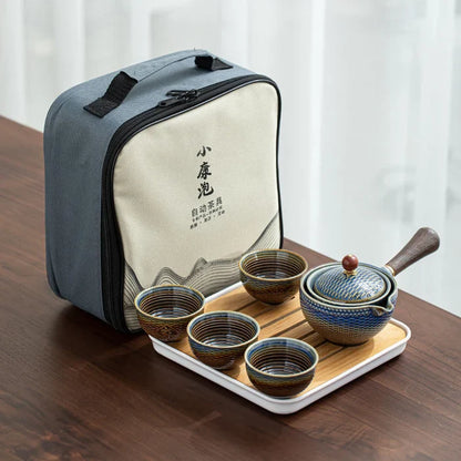 TeaVoyage 360° - The Portable Tea Maker Set with 4 Cups and Travel Bag