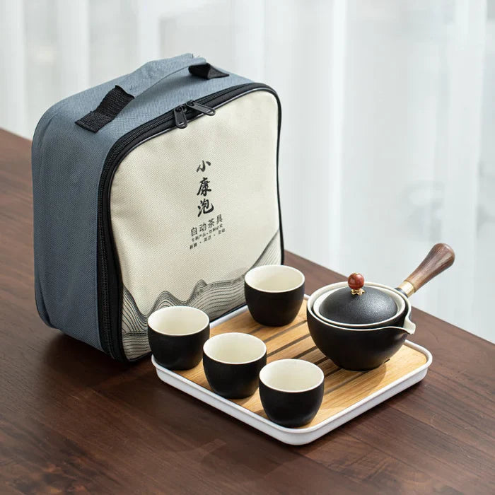 TeaVoyage 360° - The Portable Tea Maker Set with 4 Cups and Travel Bag