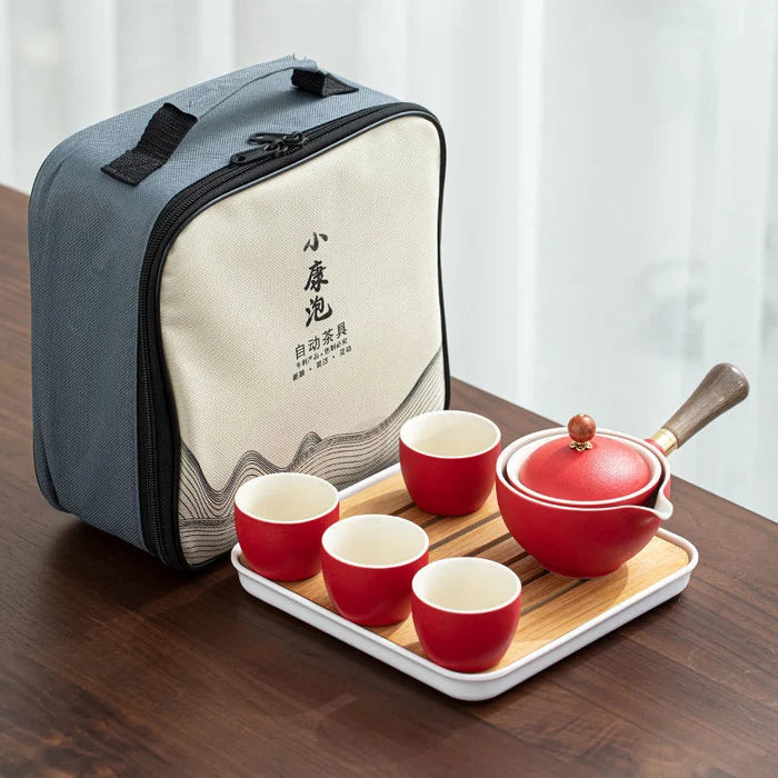 TeaVoyage 360° - The Portable Tea Maker Set with 4 Cups and Travel Bag