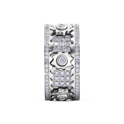 Handmade Diamond Ornate Geometric 3D Band Ring (Buy 2 Free Shipping)