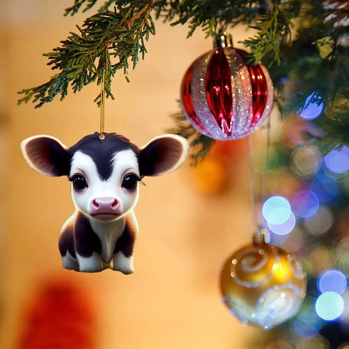 Moo-tiful Cartoon Cow Ornament