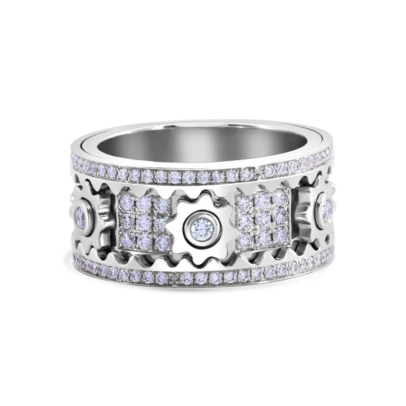 Handmade Diamond Ornate Geometric 3D Band Ring (Buy 2 Free Shipping)