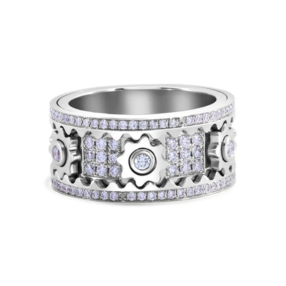 Handmade Diamond Ornate Geometric 3D Band Ring (Buy 2 Free Shipping)