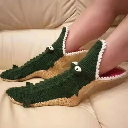 3D Knit Crocodile Socks