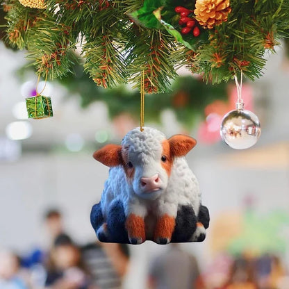 Moo-tiful Cartoon Cow Ornament