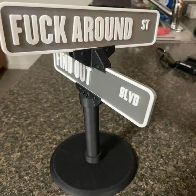 FunBoard - F Around Street Sign Desk Decoration