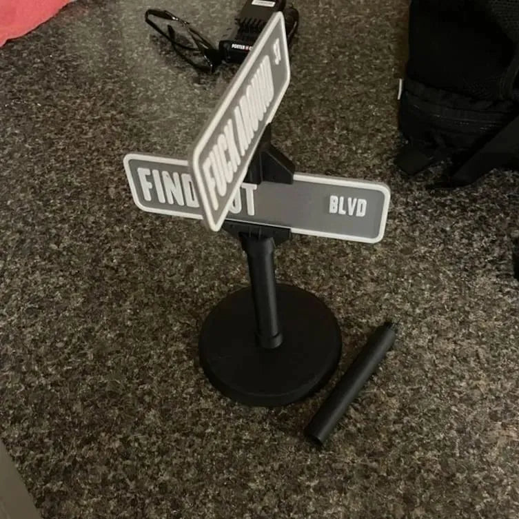 FunBoard - F Around Street Sign Desk Decoration